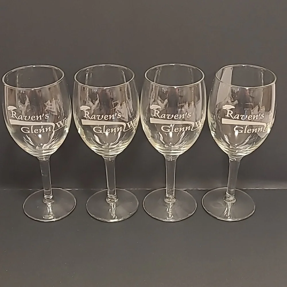Set of 4 Ravens Glenn Winery Glasses